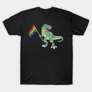 Funny Dinosaur Flag Gay Pride LGBT Gift T-Shirt